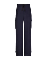 Linen jogging pants with tag - | Dolce & Gabbana