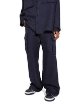 Linen jogging pants with tag - | Dolce & Gabbana