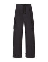 Cotton jogging pants with tag - | Dolce & Gabbana