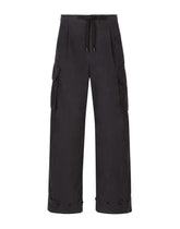 Cotton jogging pants with tag - | Dolce & Gabbana