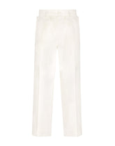 Sailor-style stretch cotton pants - | Dolce & Gabbana