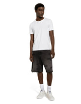 Gray denim shorts with abrasions - | Dolce & Gabbana