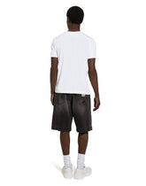 Gray denim shorts with abrasions - | Dolce & Gabbana