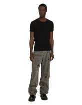 Gray denim cargo jeans with laser-etched logo - | Dolce & Gabbana