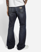 Oversize flared blue denim jeans - | Dolce & Gabbana