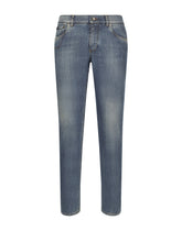 Slim-fit stretch blue denim jeans - | Dolce & Gabbana
