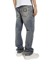 Classic blue denim jeans with abrasions - | Dolce & Gabbana