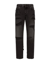 Classic denim jeans with rips and abrasions - | Dolce & Gabbana