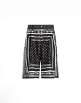 Printed silk and denim shorts - | Dolce & Gabbana