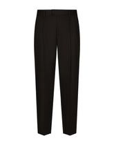 Cotton pants with darts - | Dolce & Gabbana