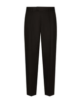 Cotton pants with darts - | Dolce & Gabbana