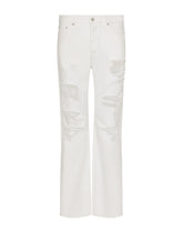 Jeans with rips, abrasions and DGVIB3 patch - | Dolce & Gabbana