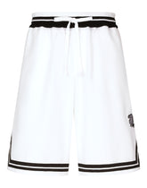 Cotton shorts with embroidered logo - | Dolce & Gabbana