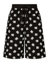 Jogging shorts with DG Monogram print - | Dolce & Gabbana