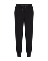 Cotton jogging pants with tag - | Dolce & Gabbana
