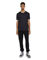 Cotton jogging pants with tag - | Dolce & Gabbana