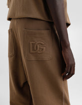 Stretch jersey jogging pants with embroidery - | Dolce & Gabbana