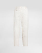 Cotton cargo pants with tag - | Dolce & Gabbana