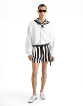 Striped cotton jacquard shorts - | Dolce & Gabbana
