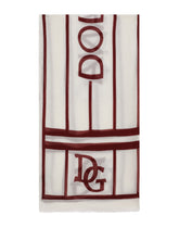 Dolce & Gabbana Modal And Cashmere Pashmina With Striped Dg Print - | Dolce & Gabbana