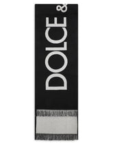 Wool scarf with jacquard logo - | Dolce & Gabbana