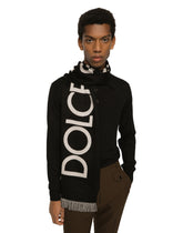 Wool scarf with jacquard logo - | Dolce & Gabbana
