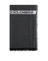 Modal/wool scarf with jacquard logo - | Dolce & Gabbana