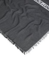 Modal/wool scarf with jacquard logo - | Dolce & Gabbana