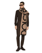 Wool jacquard scarf with Dolce&Gabbana logo - | Dolce & Gabbana