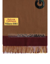 Wool patchwork scarf with jacquard logo - | Dolce & Gabbana