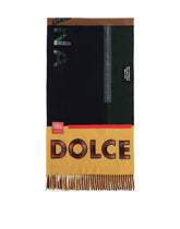 Wool patchwork scarf with jacquard logo - | Dolce & Gabbana