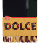 Wool patchwork scarf with jacquard logo - | Dolce & Gabbana