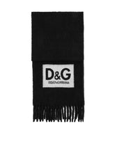 Wool scarf with DG patch - | Dolce & Gabbana