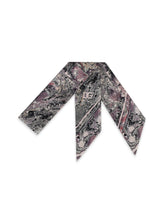 Skinny silk scarf with purple marbled print - | Dolce & Gabbana