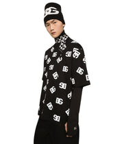 Damier-print silk scarf with DG logo - | Dolce & Gabbana