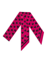 Cotton scarf with heart print - | Dolce & Gabbana