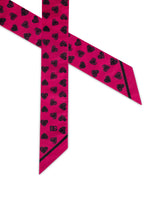 Cotton scarf with heart print - | Dolce & Gabbana