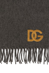 Cashmere scarf with DG embroidery - | Dolce & Gabbana
