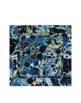Silk bandanna with blue marbled print - | Dolce & Gabbana