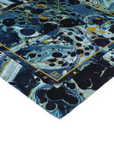 Silk bandanna with blue marbled print - | Dolce & Gabbana