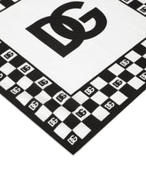 Damier-print silk headscarf with DG logo - | Dolce & Gabbana
