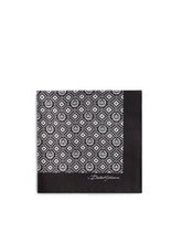Silk pocket square with tie print - | Dolce & Gabbana