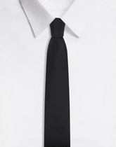 6-cm silk blade tie with metal DG logo - | Dolce & Gabbana