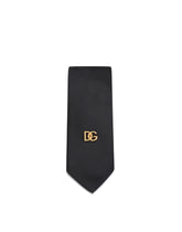 6-cm silk blade tie with metal DG logo - | Dolce & Gabbana