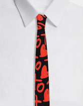 6-cm silk blade tie with DG heart print - | Dolce & Gabbana
