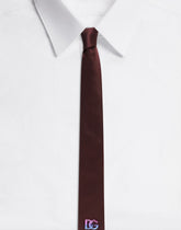 6-cm silk blade tie with metal DG logo - | Dolce & Gabbana