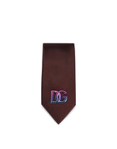 6-cm silk blade tie with metal DG logo - | Dolce & Gabbana