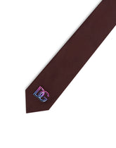 6-cm silk blade tie with metal DG logo - | Dolce & Gabbana