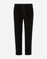 Terrycloth jogging pants with tag - | Dolce & Gabbana