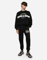 Jersey jogging pants with DG logo print - | Dolce & Gabbana